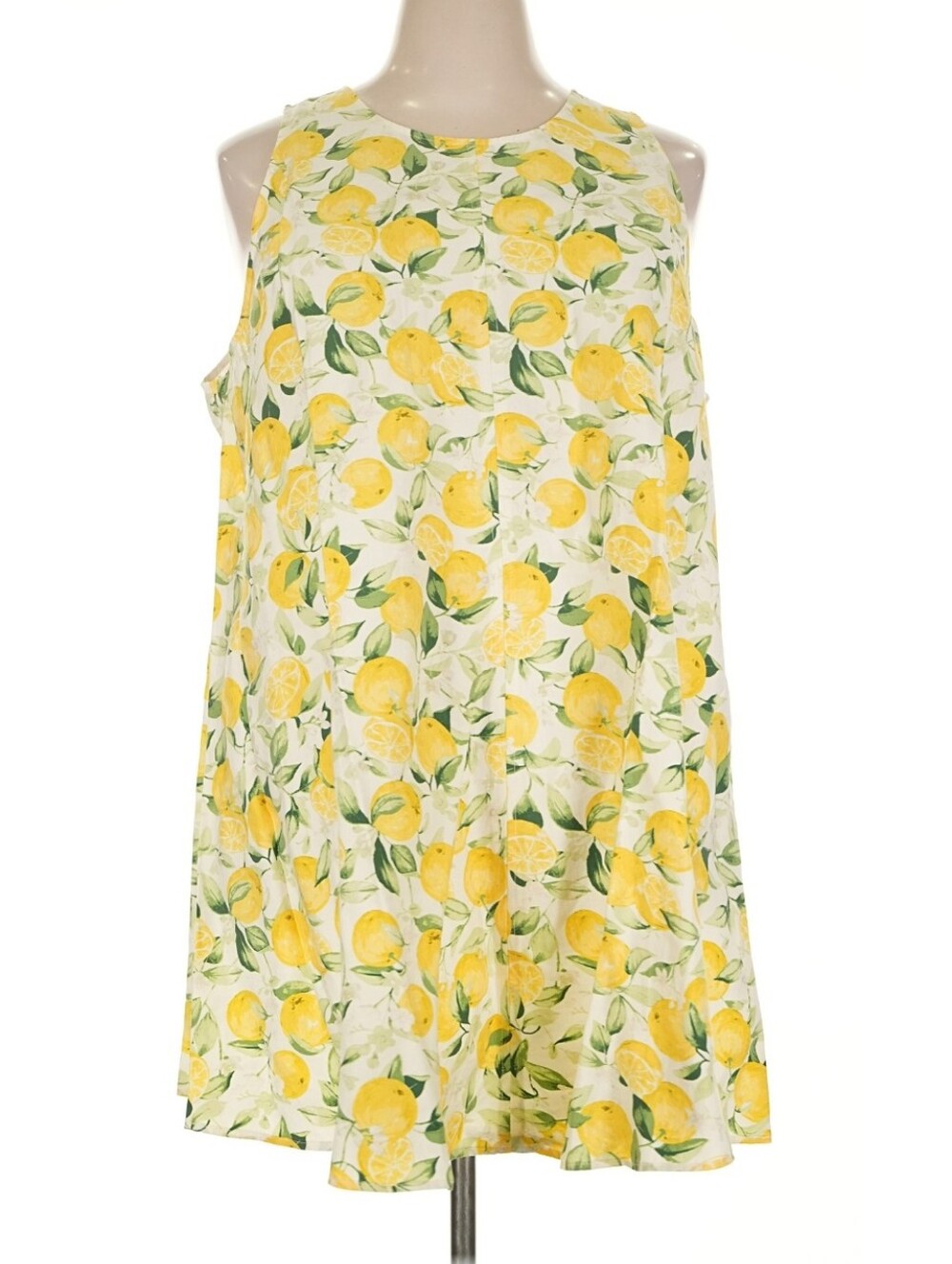 H&M Yellow Lemon Print Midi Dress